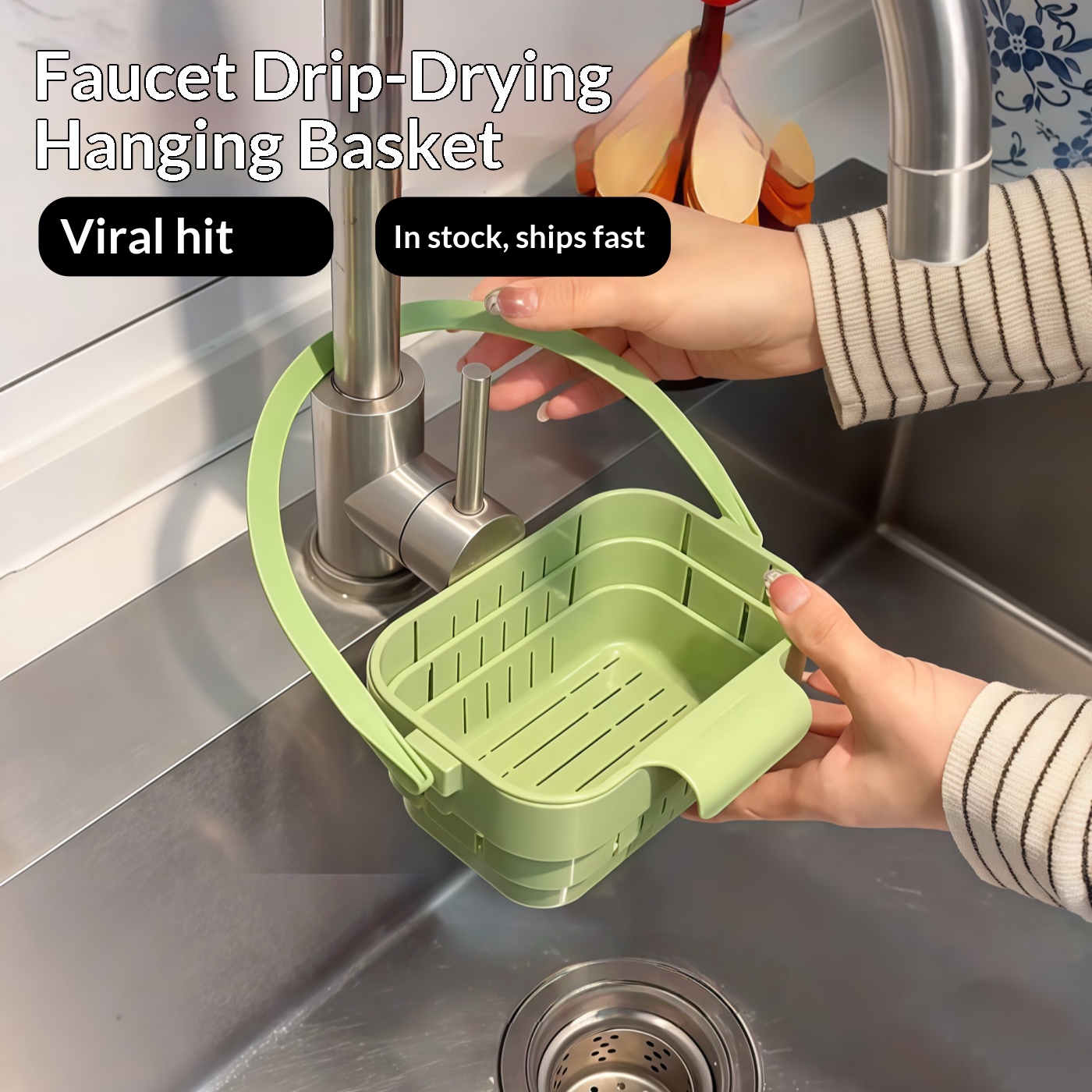 Kitchen Hanging Gadgets - Cestello Filtro Pieghevole per Lavello, Scolapasta