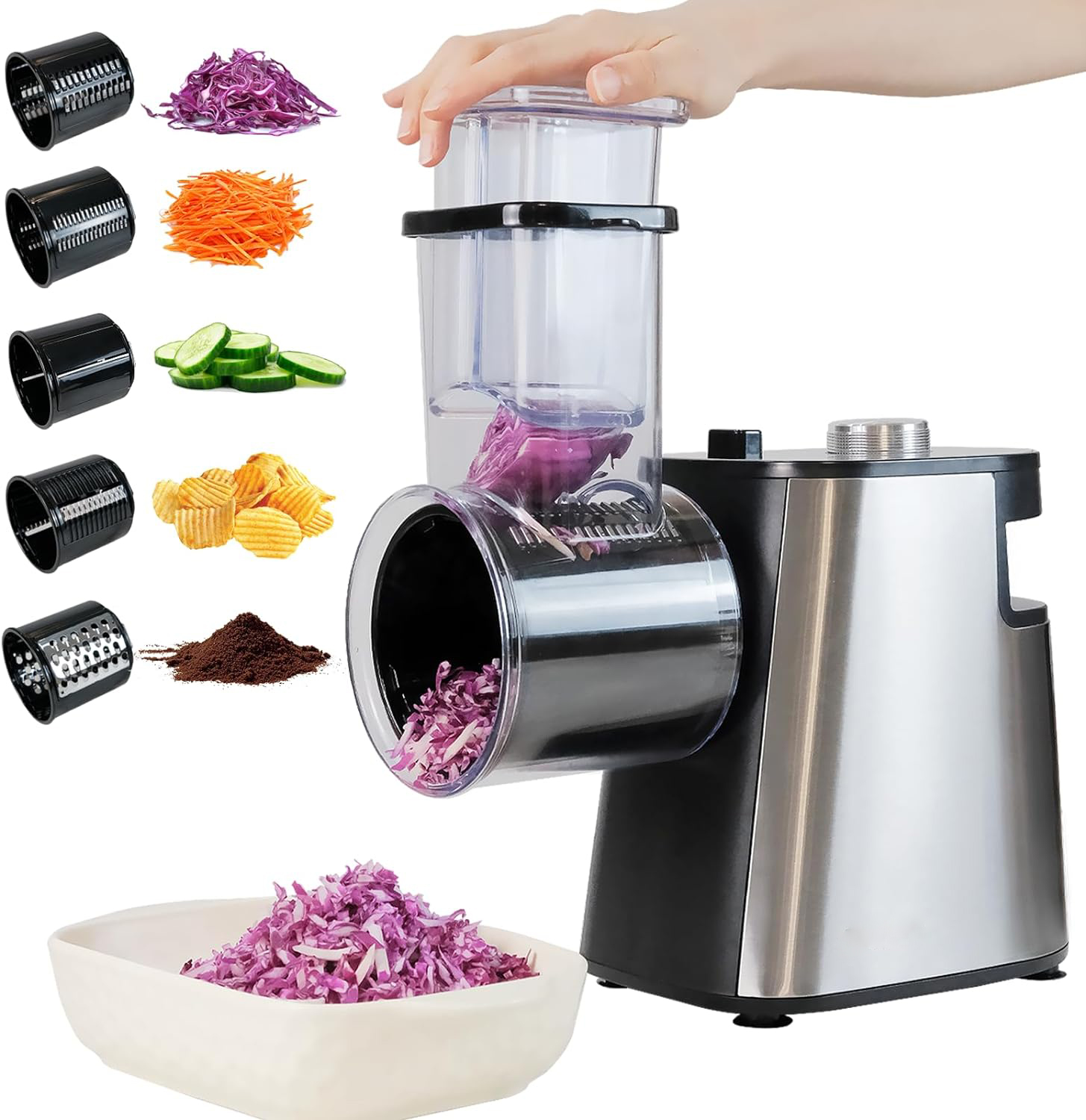 Kitchen Gadgets Electric - Affettatrice per alimenti Grattugia per formaggio
