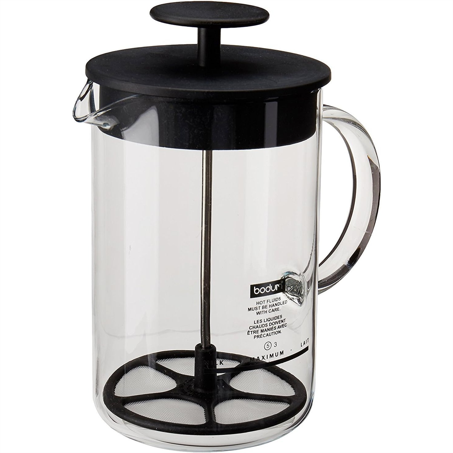 Milk Frother - Montalatte Manuale con Caraffa in Vetro